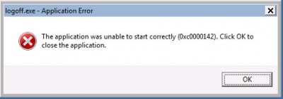 Logoff.exe crash window